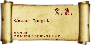 Kácsor Margit névjegykártya