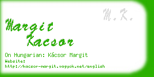 margit kacsor business card