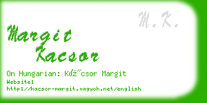 margit kacsor business card